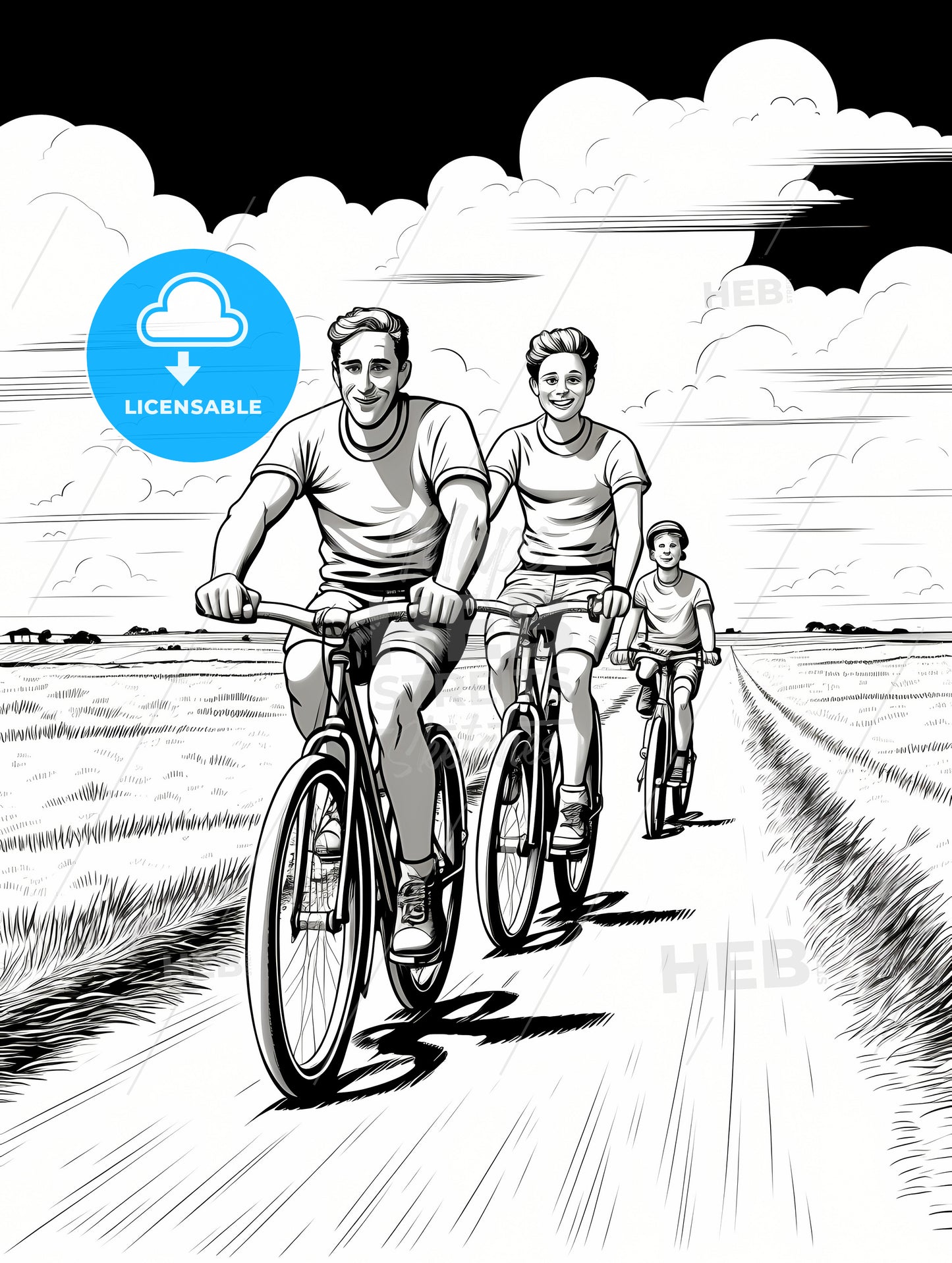 A Group Of People Riding Bicycles On A Road