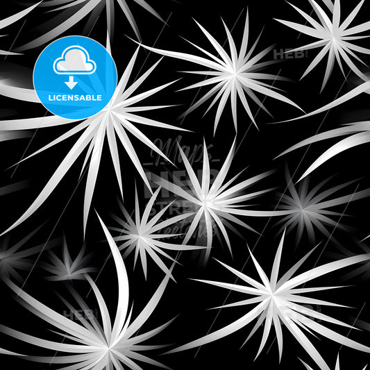 A Black Background With White Flowers