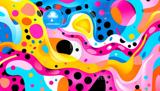 A Colorful Background With Black Dots