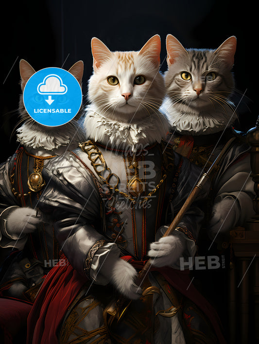 Cats In Clothing Of A Man With Cats