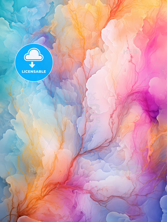 A Colorful Painting Of Clouds
