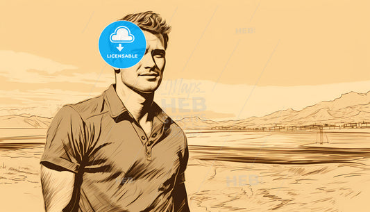 A Man Standing In Front Of A Body Of Water