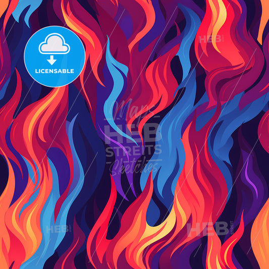A Colorful Flames On A Surface