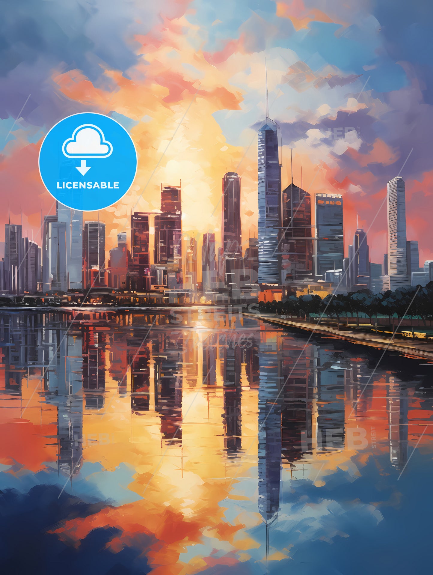 A City Skyline With A Body Of Water