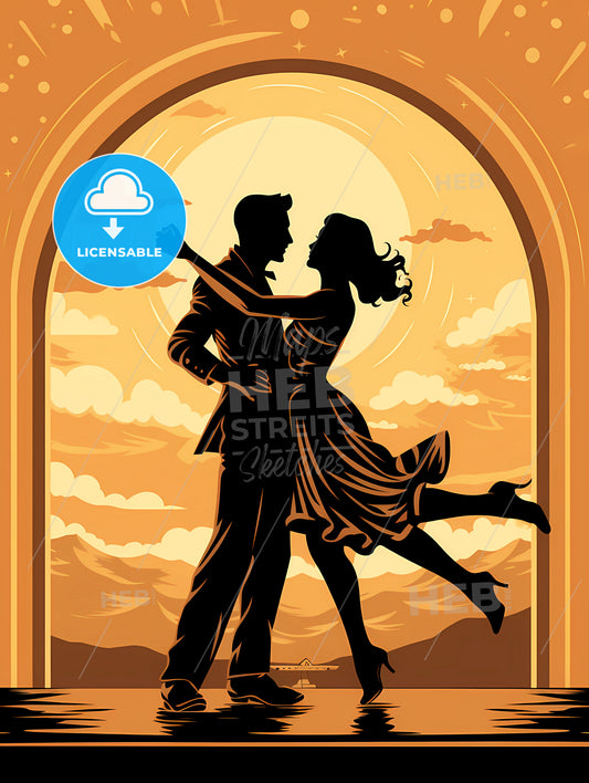 A Man And Woman Dancing