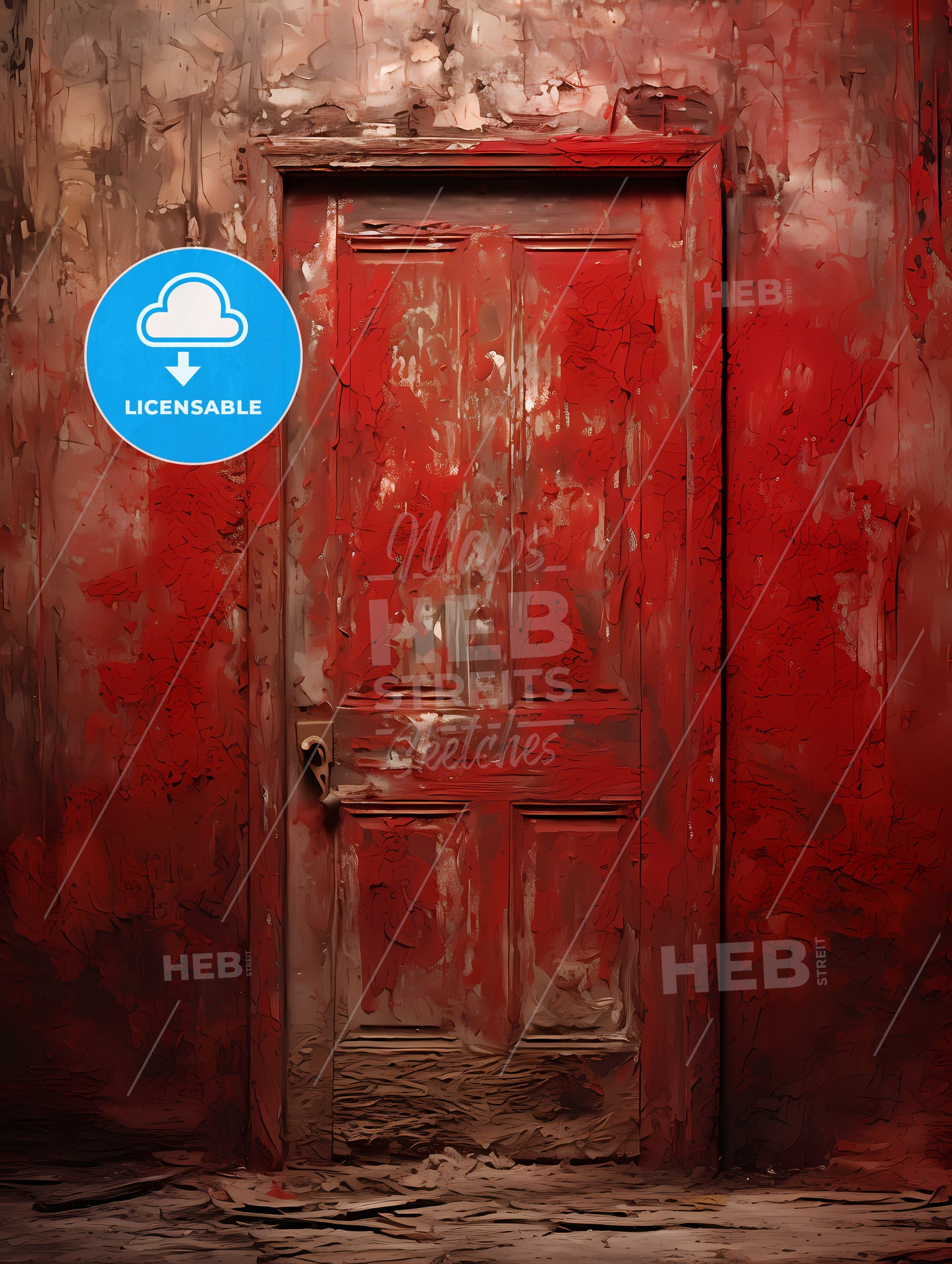 A Red Door With A Handle