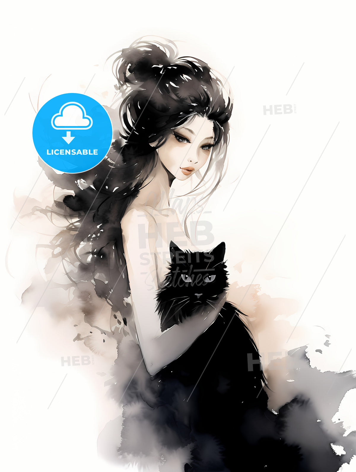 A Woman Holding A Cat