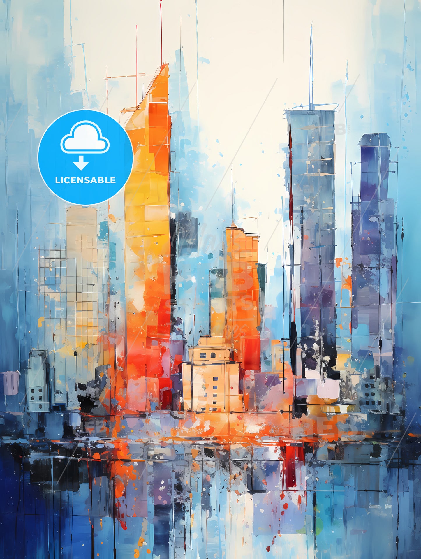 A Painting Of A City