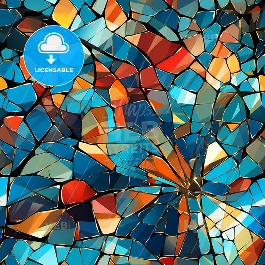 A Colorful Broken Glass Mosaic