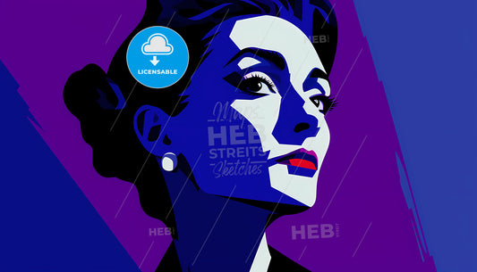 A Woman With A Purple Background