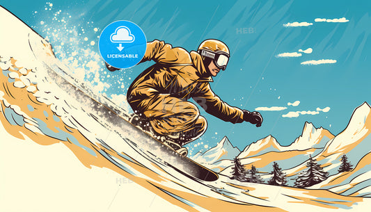 A Man On A Snowboard