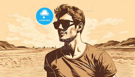 A Man Wearing Sunglasses And Looking Away