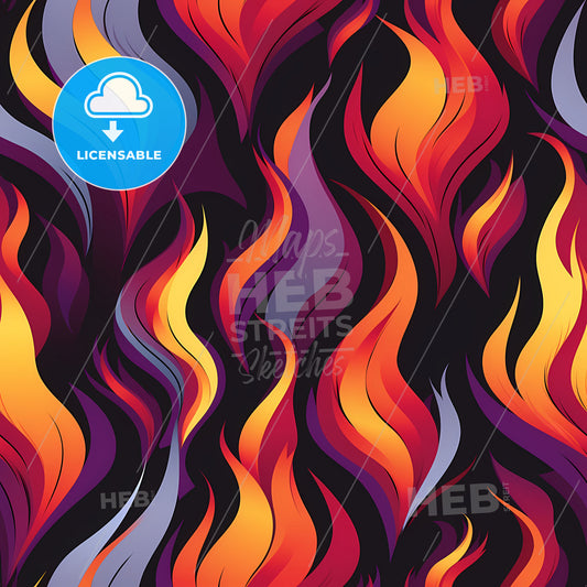 A Colorful Flames On A Black Background
