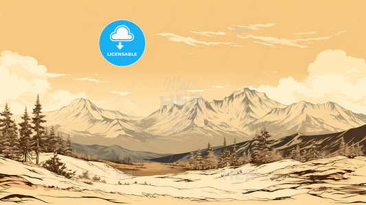 A Landscape With Mountains And Trees