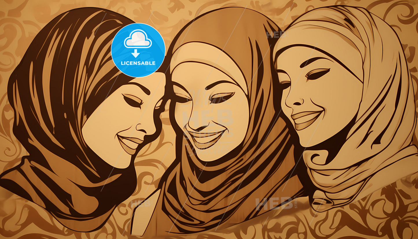 A Group Of Women Wearing Headscarves