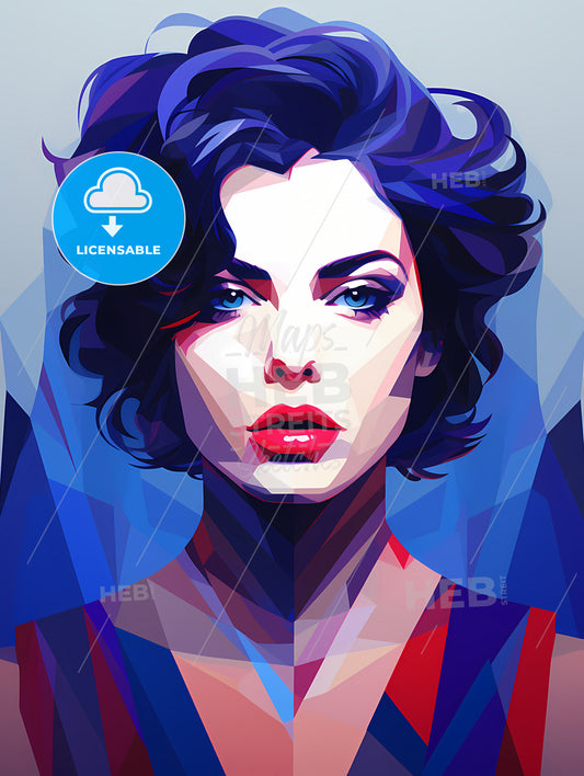 A Woman With Blue Hair
