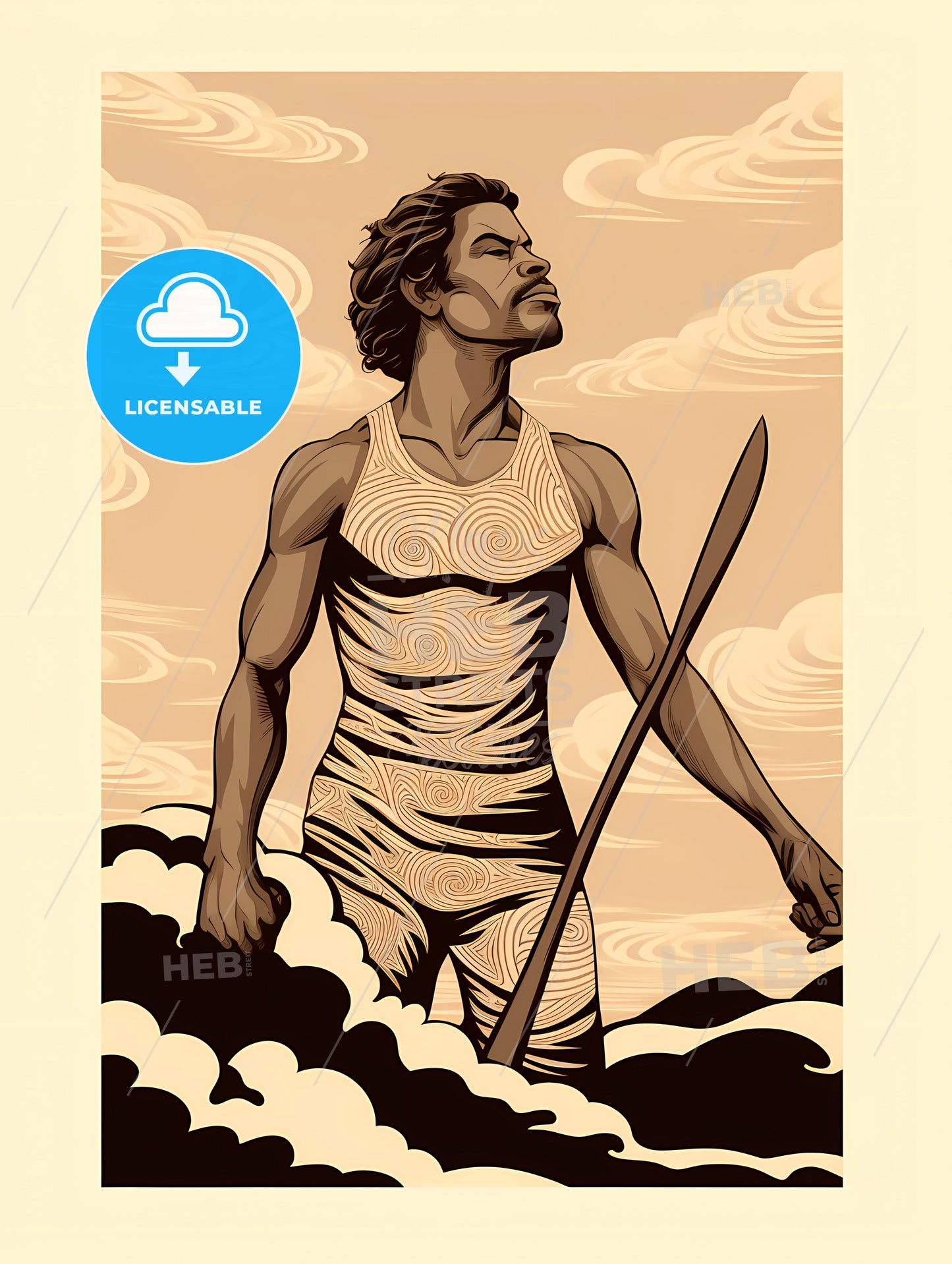 A Man Holding A Spear