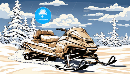 A Snowmobile In The Snow