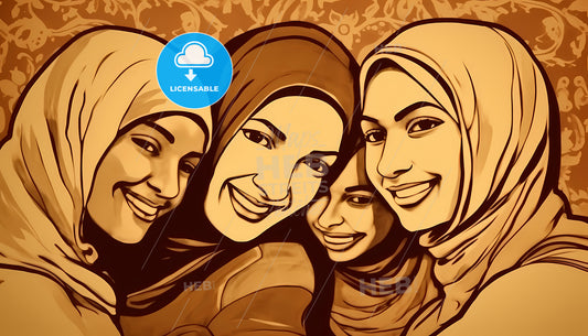 A Group Of Women Taking A Selfie