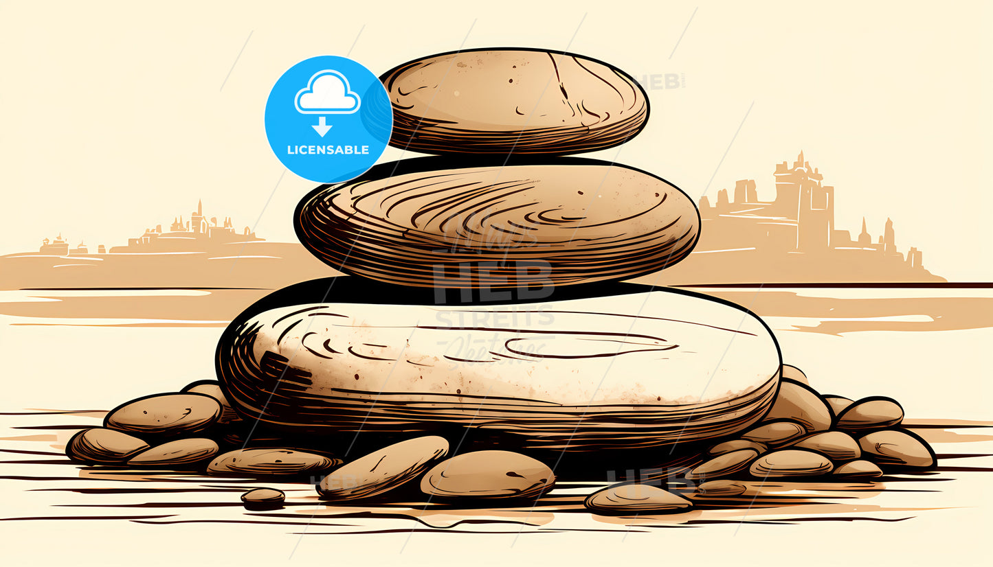 A Stack Of Rocks On A Surface