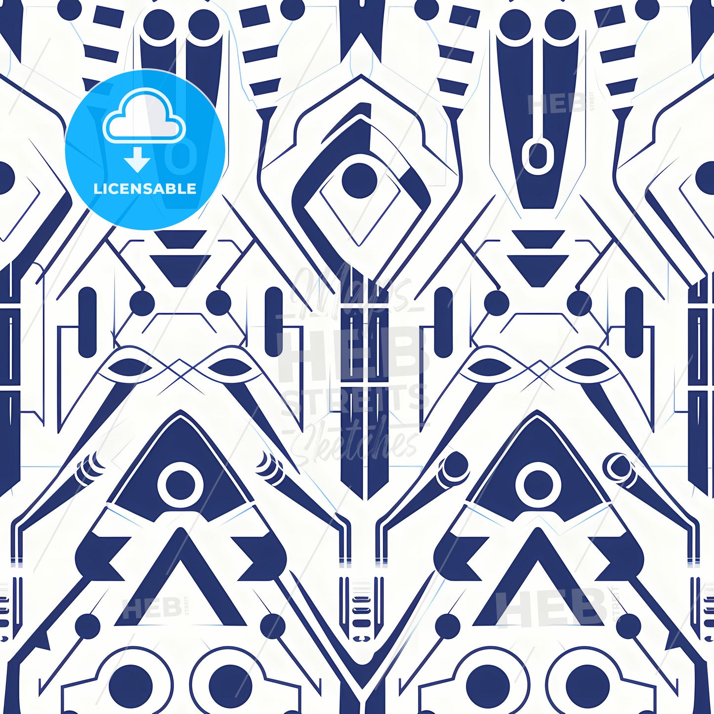 A Blue And White Pattern