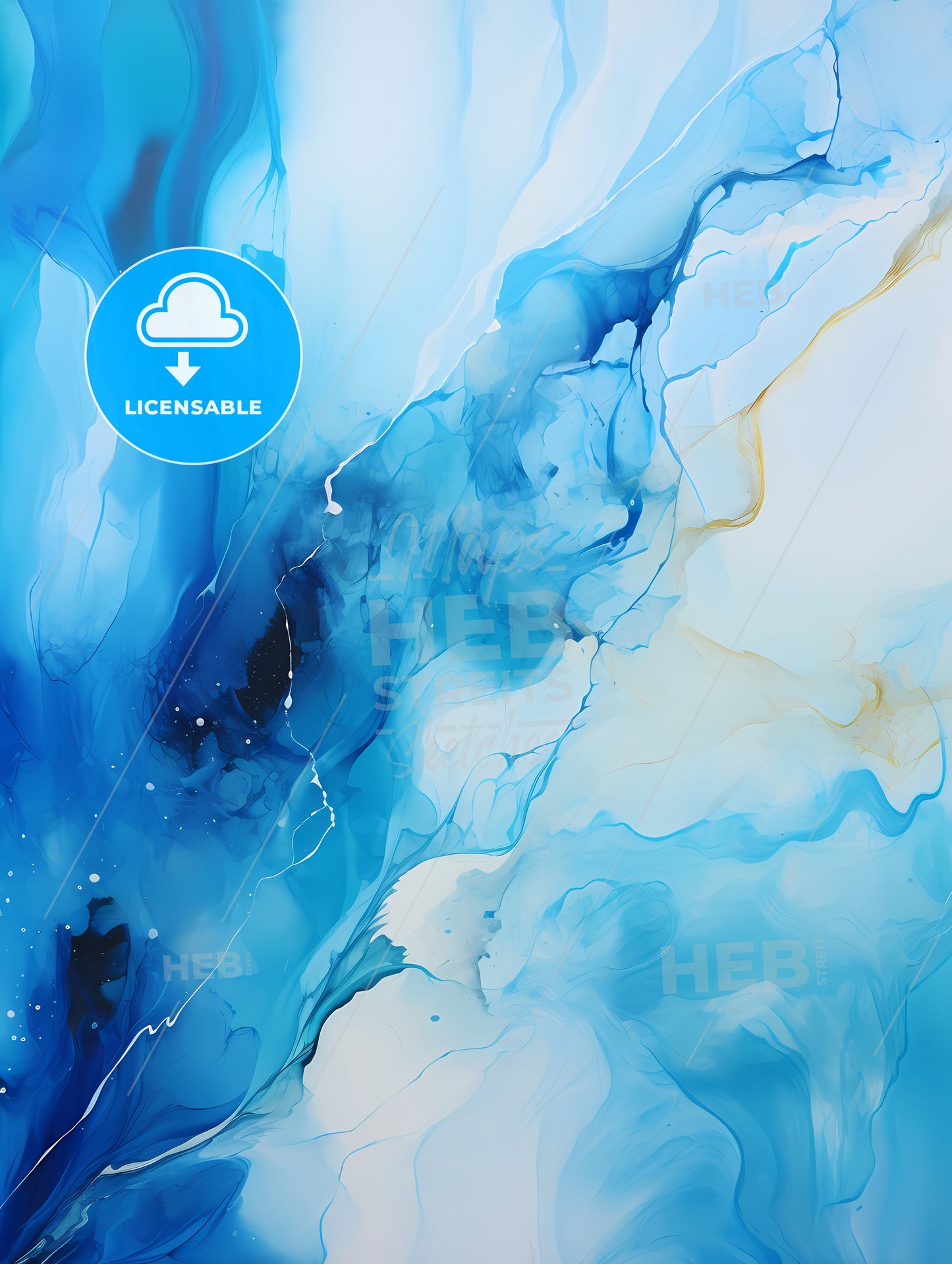 A Blue And Gold Abstract Painting