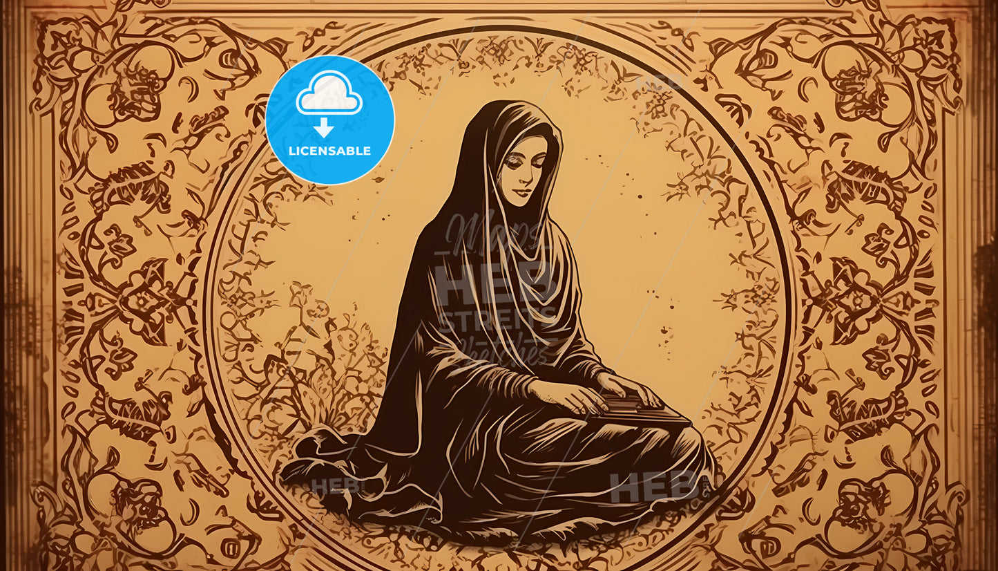 A Drawing Of A Woman In A Robe