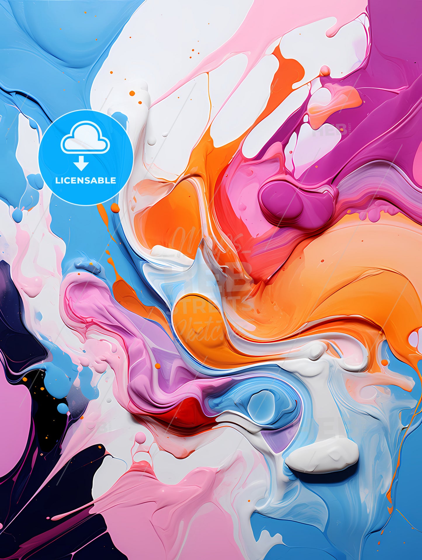 A Colorful Paint Splattered On A Surface