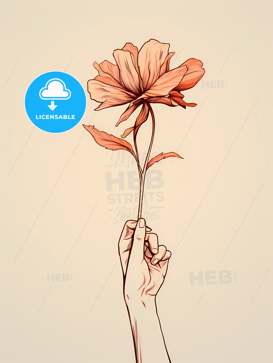 Hand Holding A Flower, A Hand Holding A Flower