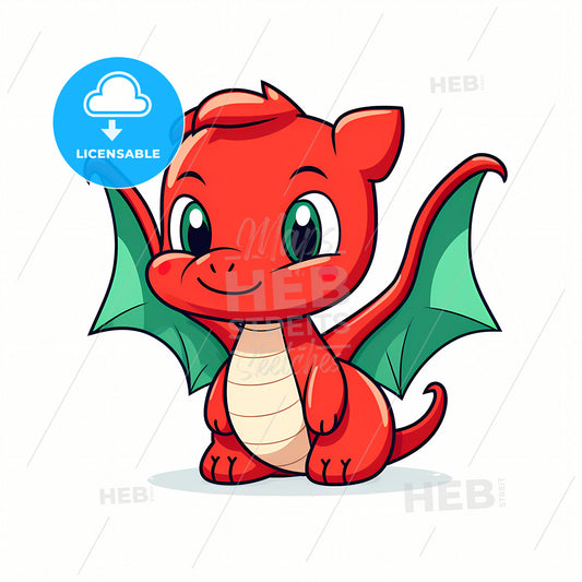 A Dragon Simple Icon Vector Illustration, A Cartoon Of A Red Dragon