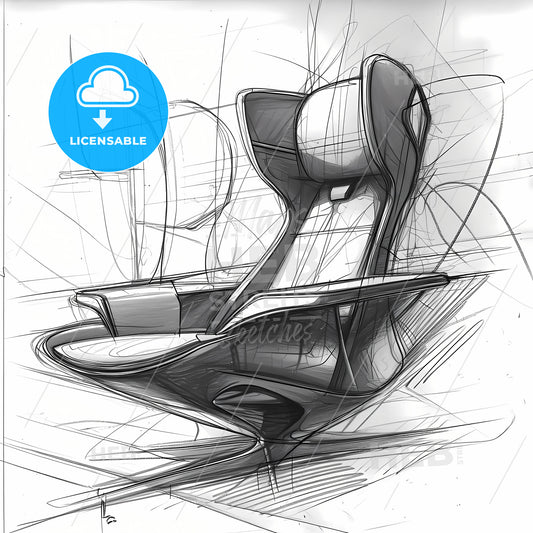 Sketch Of Office Chair, A Sketch Of A Chair