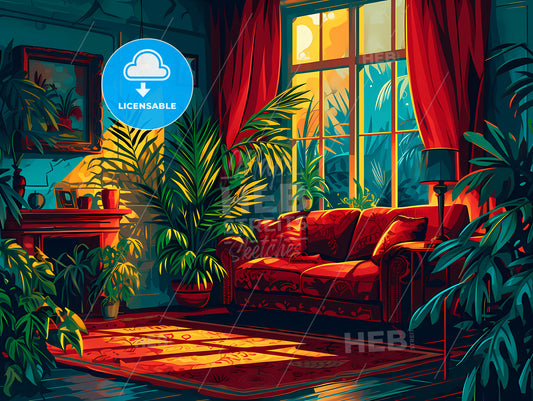 Modern Website E-Commerce Furniture, A Room With A Couch And Plants