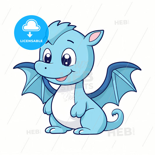 A Dragon Simple Icon Vector Illustration, A Cartoon Of A Blue Dragon