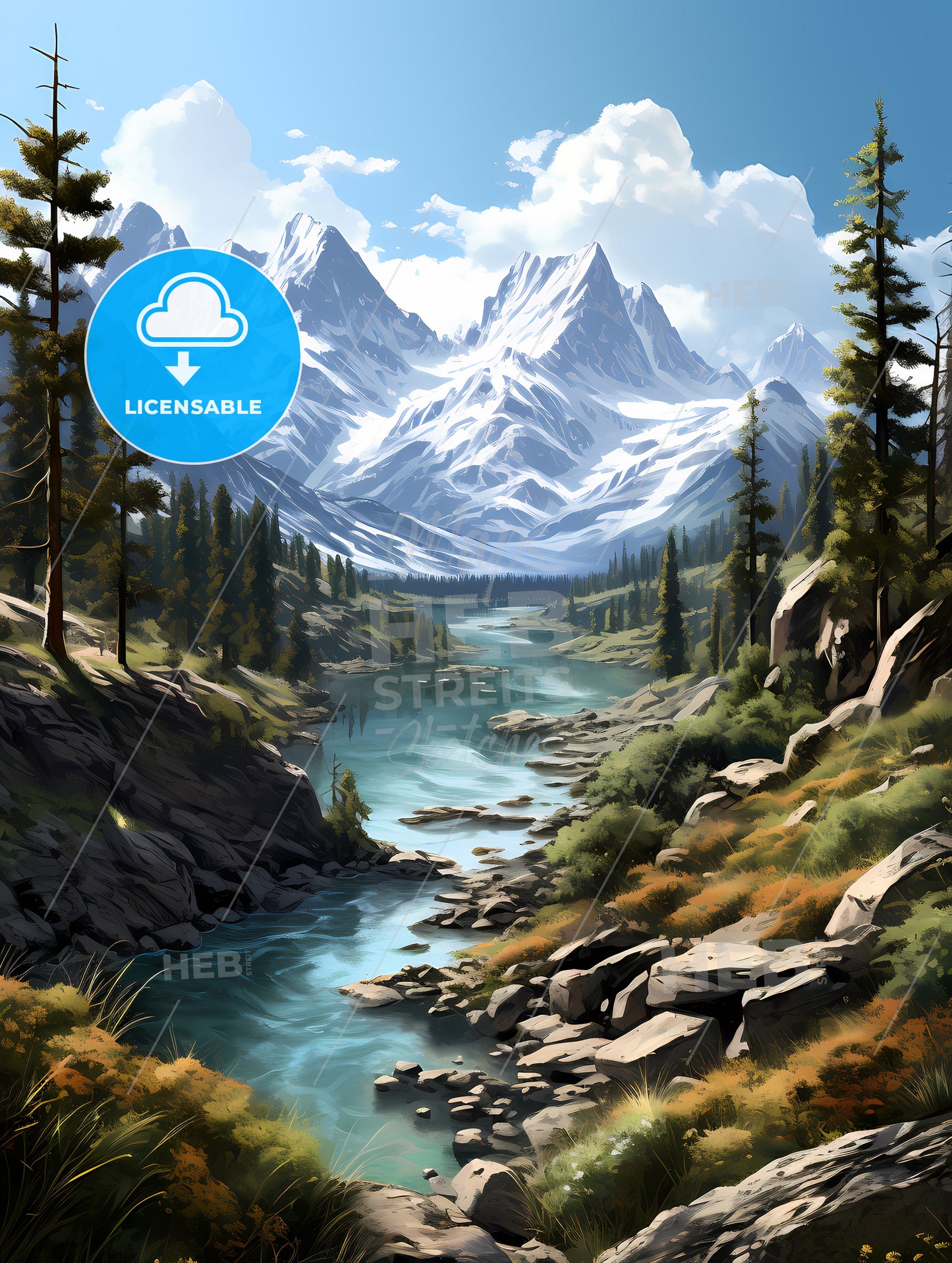 Banff National Park, A River Running Through A Valley With Trees And Mountains