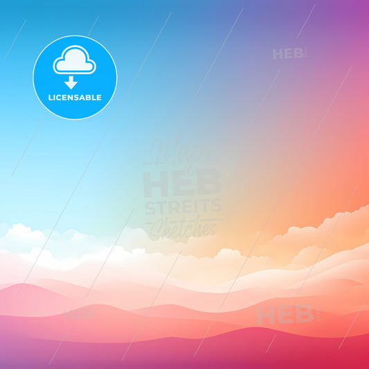 Pastel Gradient Background, A Colorful Landscape With Clouds