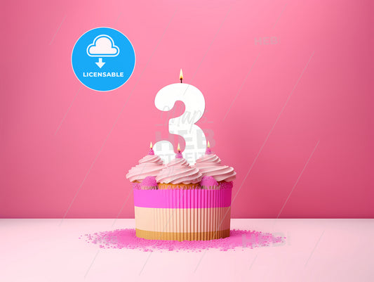Background Cupcake, A Cupcake With A Number On Top