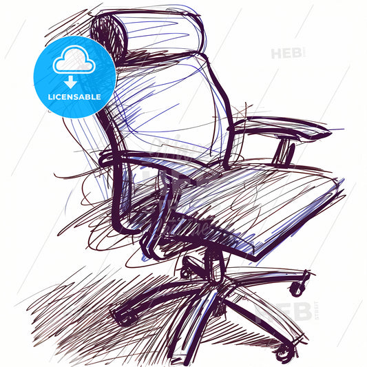 Sketch Of Office Chair, A Drawing Of A Chair