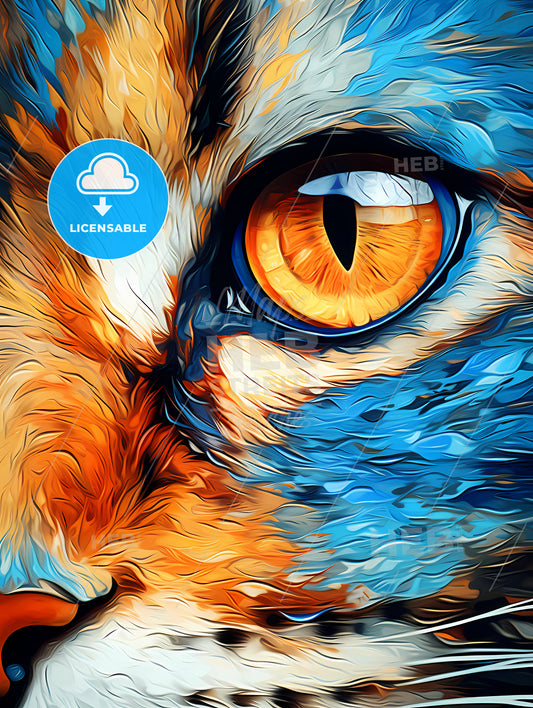 A Cat With One Eye, A Close Up Of A Cat's Eye