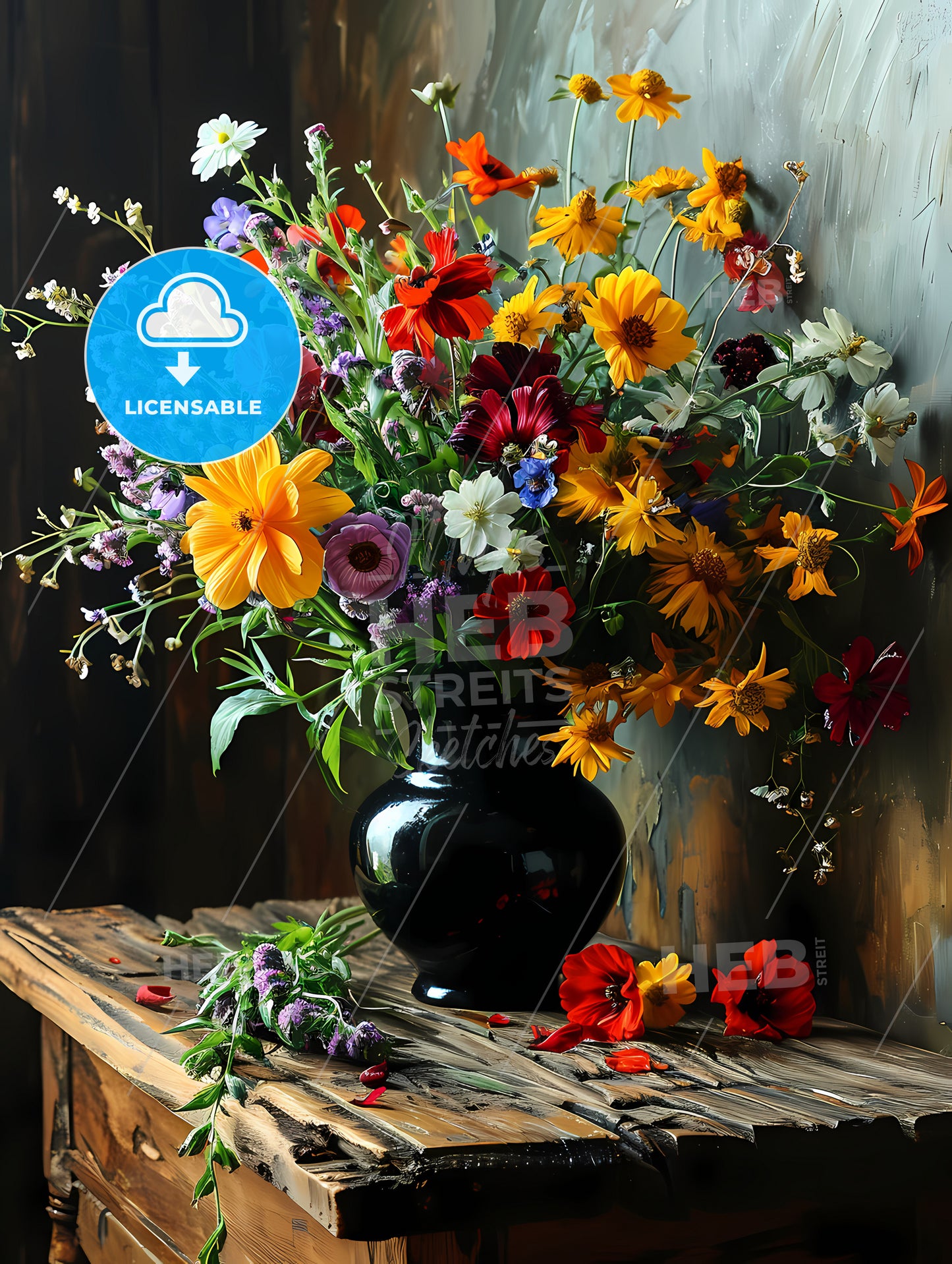 Flowers, A Vase Of Flowers On A Table