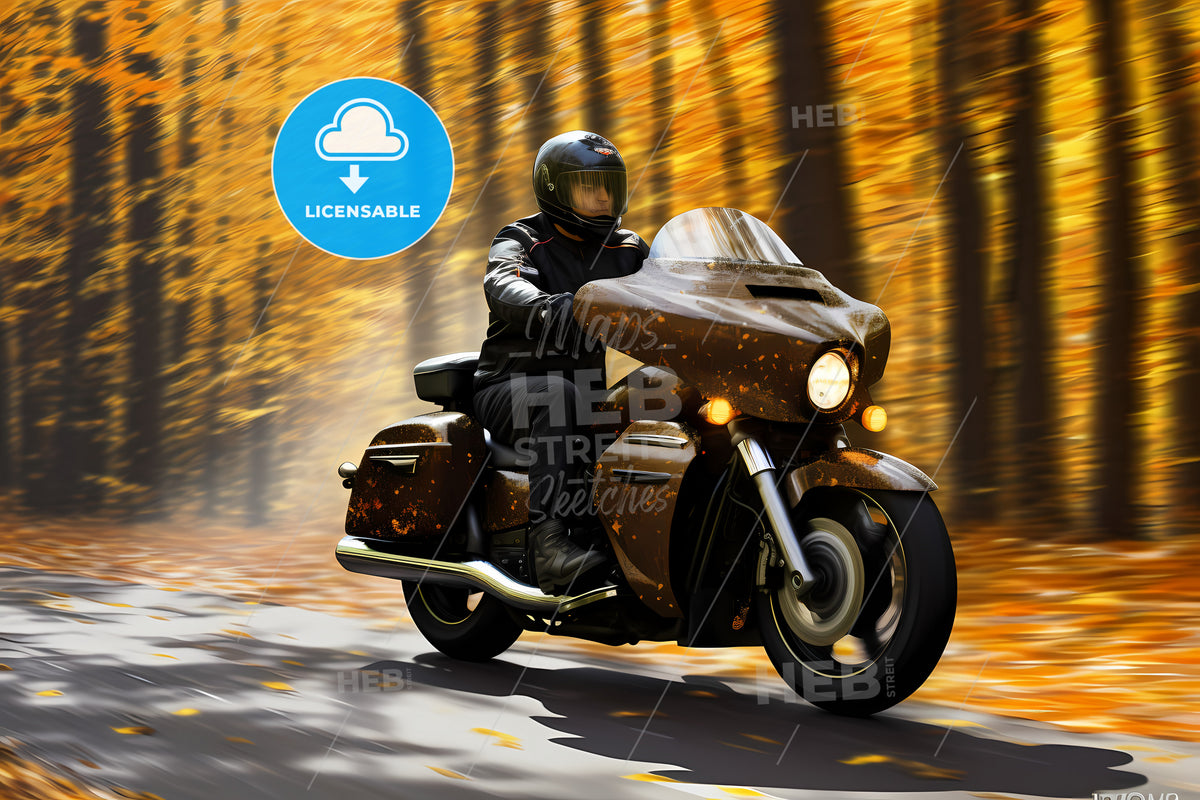 A Motorcyclist Is Riding Down, A Person Riding A Motorcycle