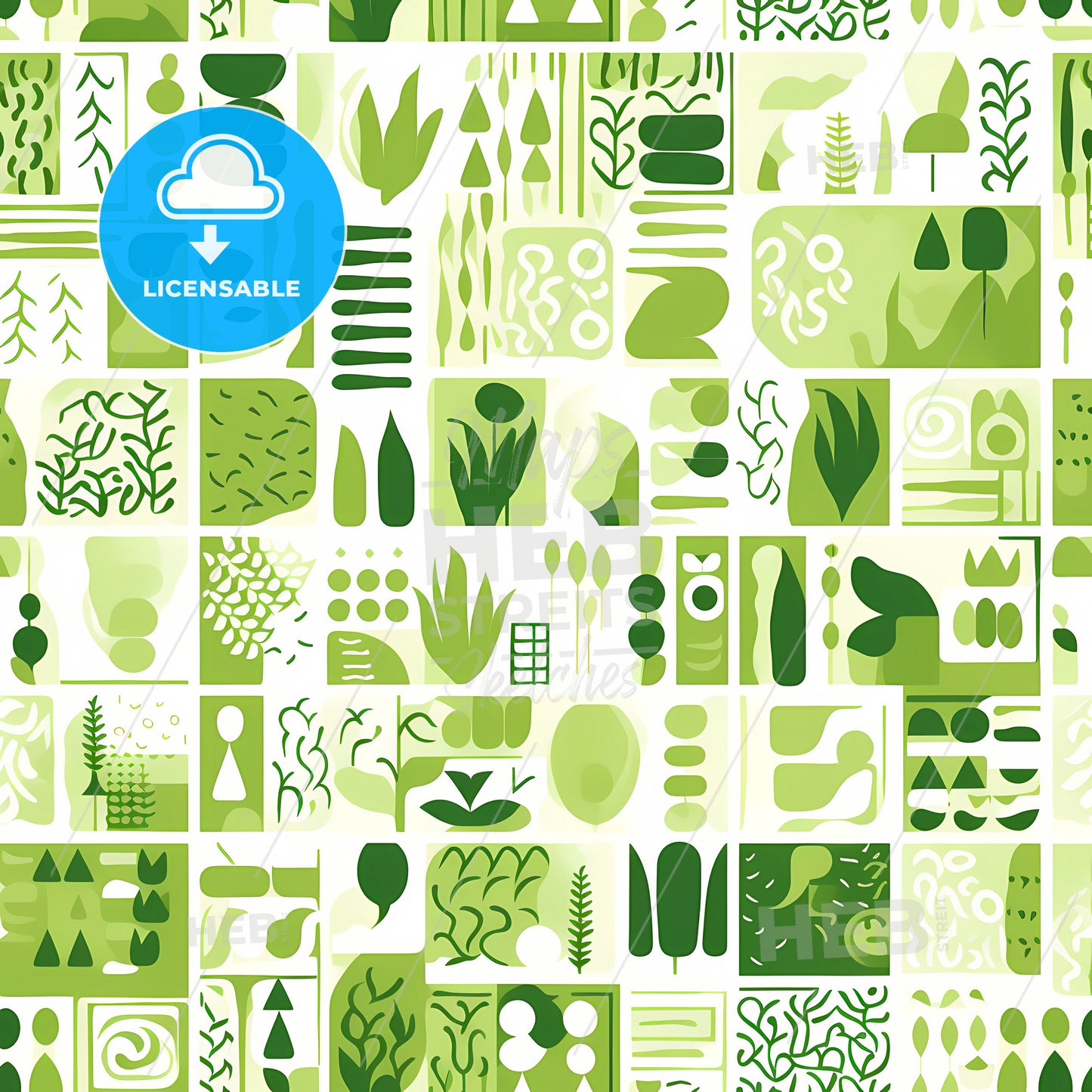 Green Eco Friendly Pattern, A Collage Of Green And White Squares