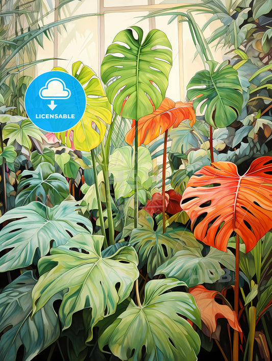 Tropical Leaves, A Painting Of A Plant