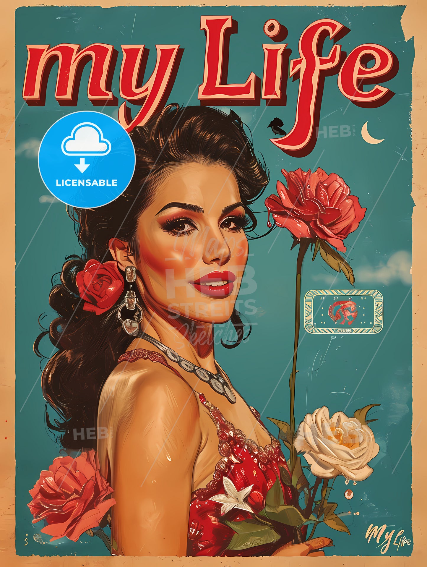 The Text Mylife , A Woman Holding Flowers And A Necklace