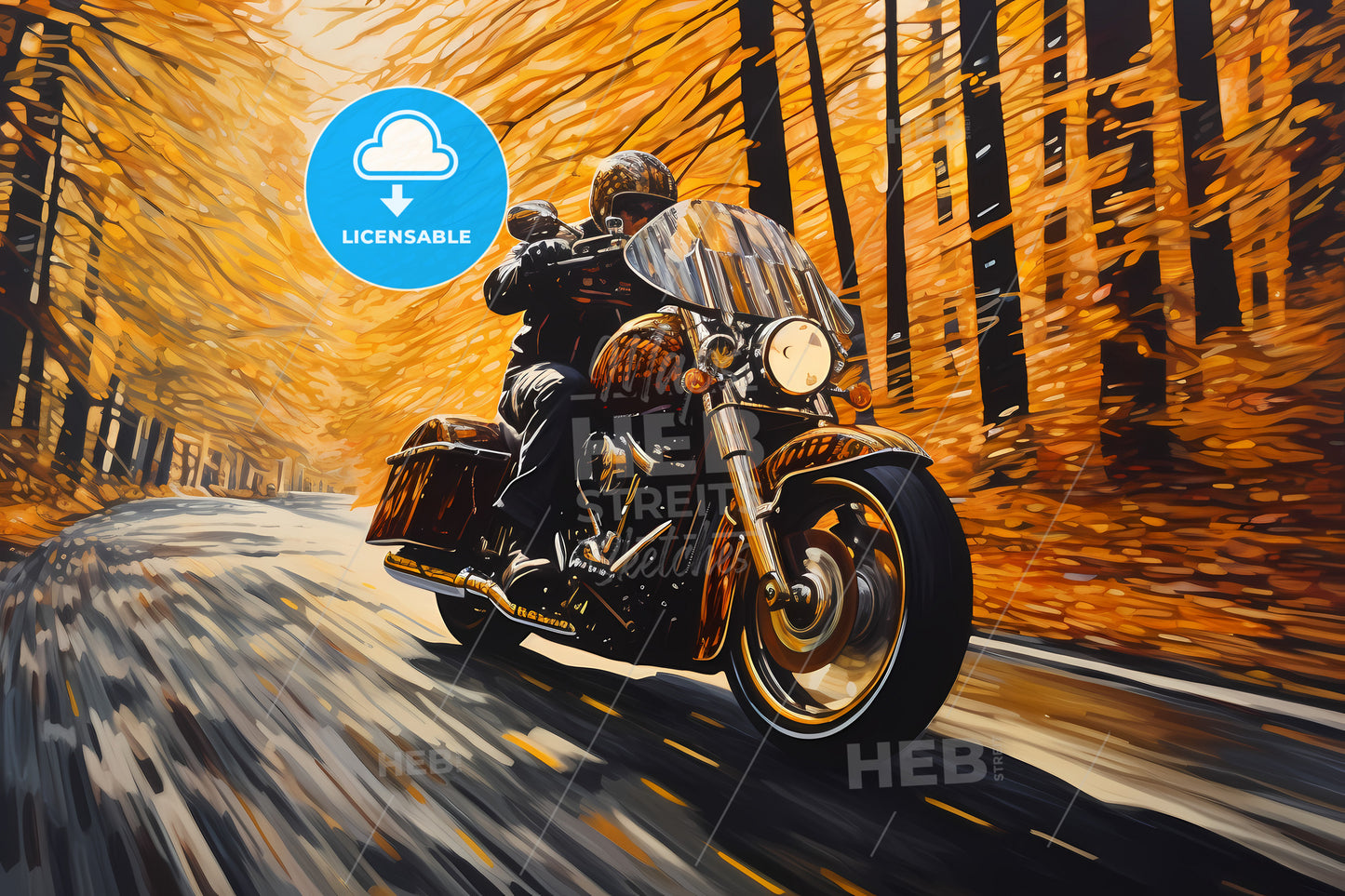 A Motorcyclist Is Riding Down, A Man Riding A Motorcycle