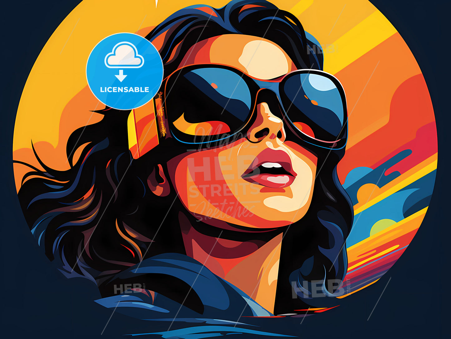 The Sunglasses Of A Woman, A Woman Wearing Sunglasses And Looking Up