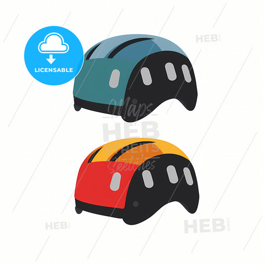 A Climbing Helmet, A Couple Of Colorful Objects