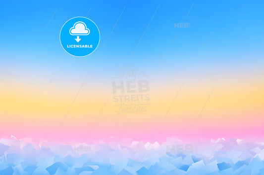 Blue Yellow And White Colorful Background, A Blue Sky With White And Pink Squares