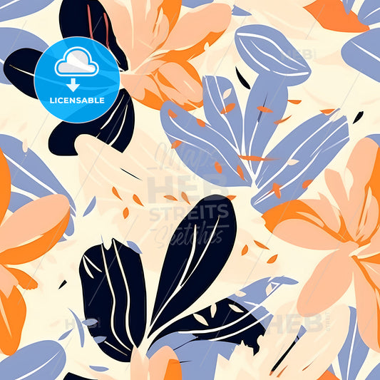 Abstract Flower Art Seamless Pattern, A Pattern Of Colorful Flowers