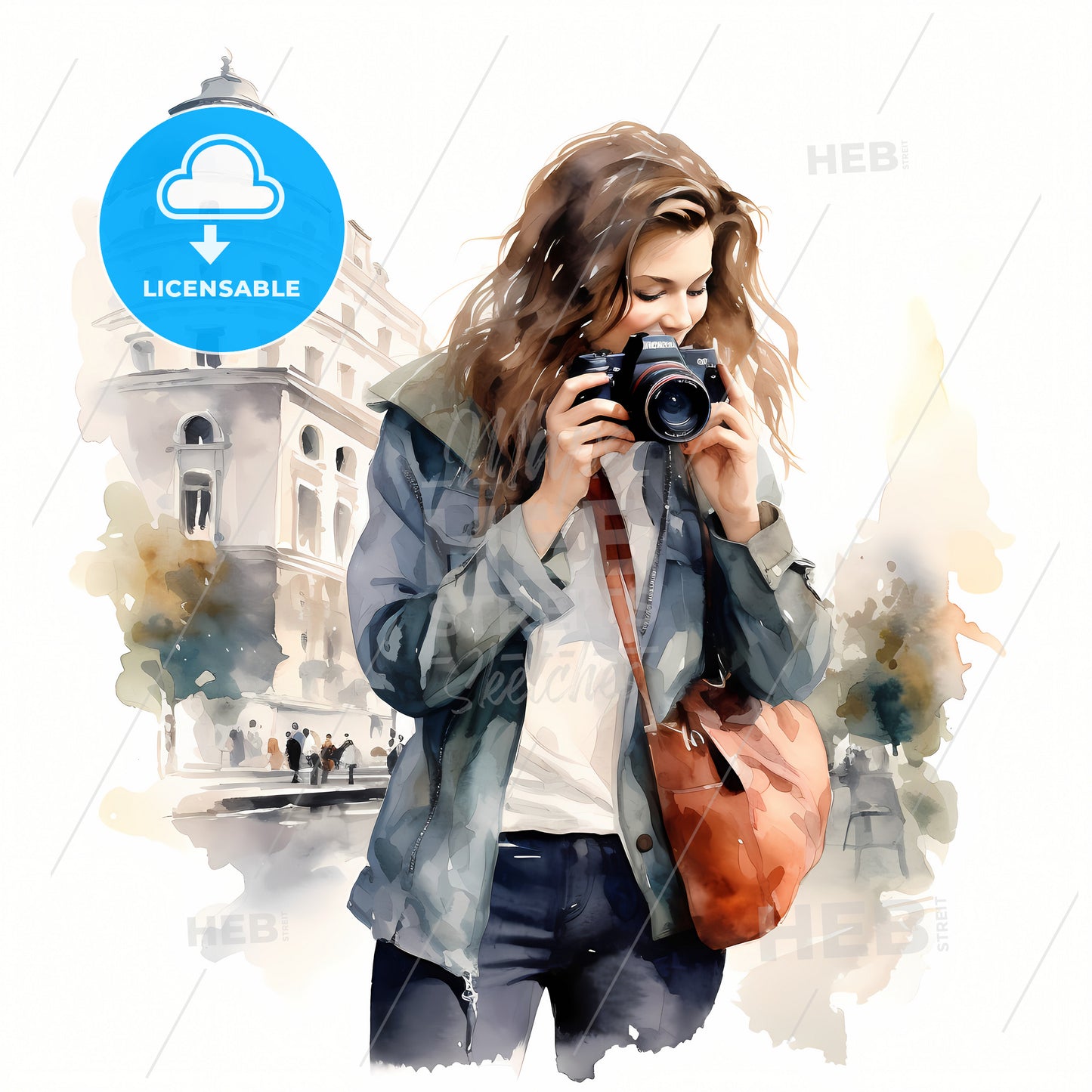 Young Woman Taking A Picture, A Woman Holding A Camera