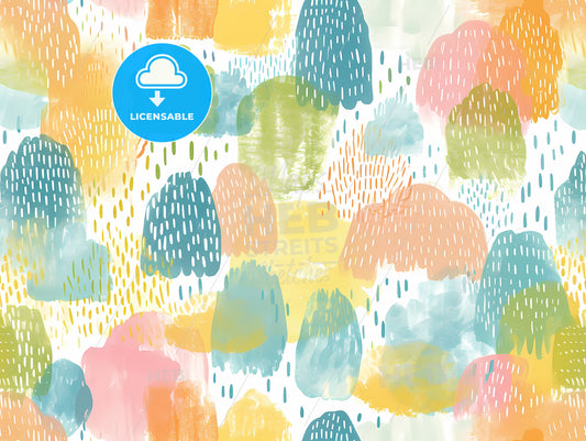 Rainy Background Soft And Gentle, A Colorful Pattern Of Watercolors